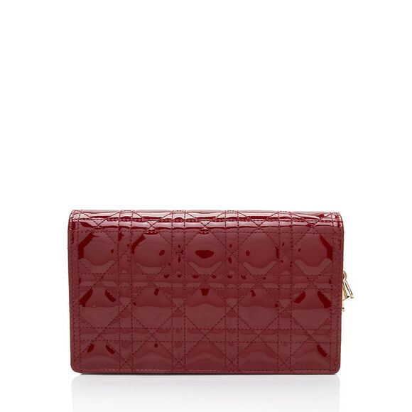 Dior Patent Leather Cannage Lady Dior Wallet on Chain - Picture 3 of 9
